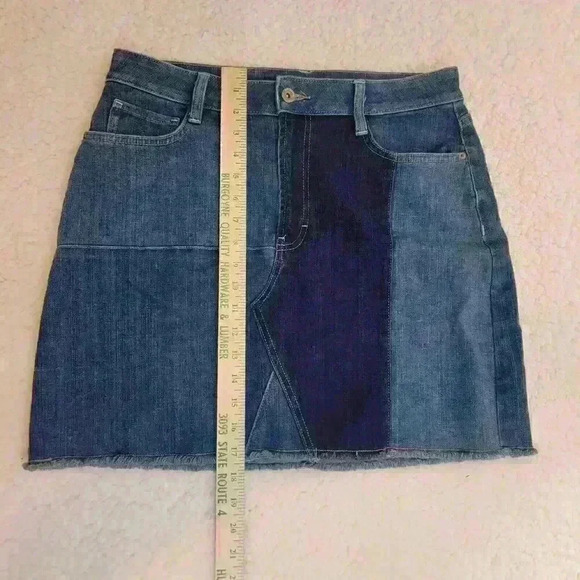 Arizona Jeans Juniors Denim Skirt Size 13 Colorblock Patchwork Rodeo Cowgirl - Picture 7 of 8